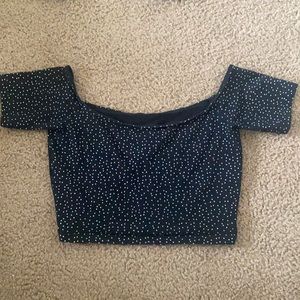 polka dotted crop top